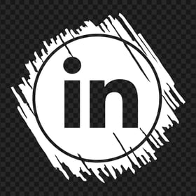 HD White Scribble Linkedin Aesthetic icon PNG