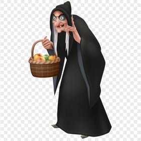 HD Halloween Scary Old Witch Wear Black Clothes Cartoon PNG