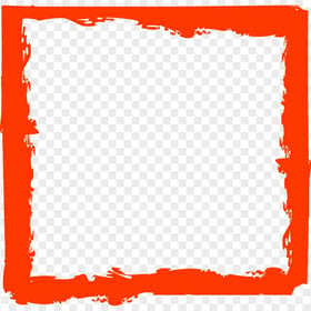 HD Orange Brush Stroke Grunge Square Frame PNG