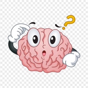 Cartoon Brain Character Confused Question Mark PNG