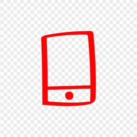 HD Red Hand Draw Smartphone Icon Transparent PNG