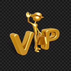 VIP Gold 3D Metal Design PNG