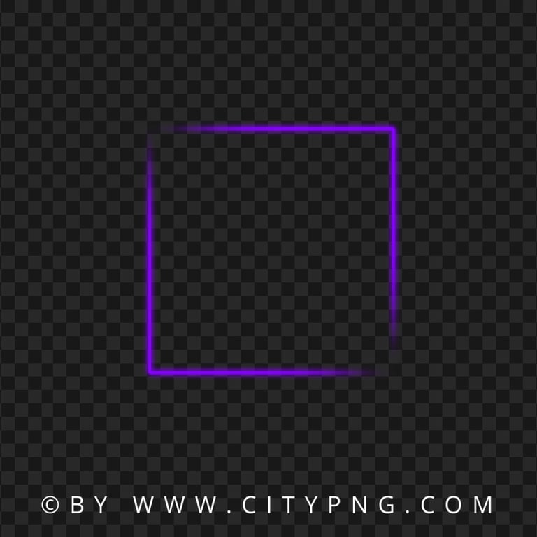 Aesthetic Neon Purple Square Frame PNG