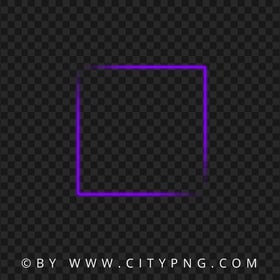 Aesthetic Neon Purple Square Frame PNG