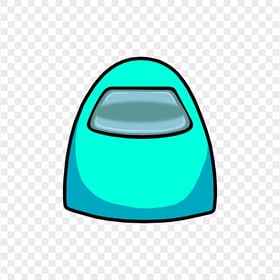HD Cyan Among Us Character Crewmate Face Front View PNG