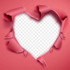 Pink Paper Hole Heart Shape HD PNG