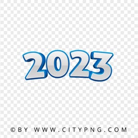 Blue 3D 2023 Text Numbers PNG
