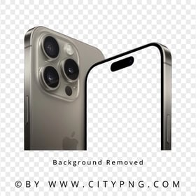 iPhone 15 Pro Natural Titanium Front and Back Mockup