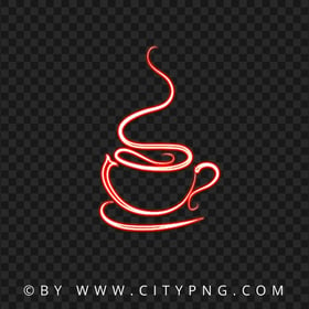 Red Neon Coffee Mug Cup HD PNG