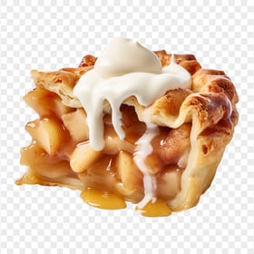 HD Slice Of Pear Pie Dessert with Cream PNG