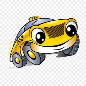 HD Cartoon Yellow Taxi Car Character PNG