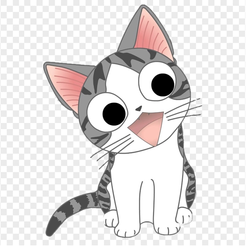 Cute Gray Tabby Cat Cartoon HD Transparent Background | Citypng