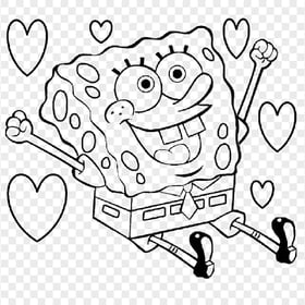 HD Spongebob Outline Love Character Transparent PNG