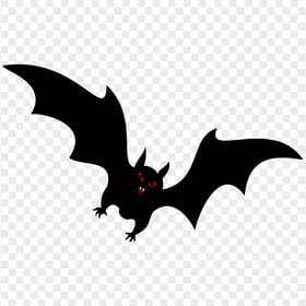 Black Bat Halloween Silhouette Clipart Red Eyes