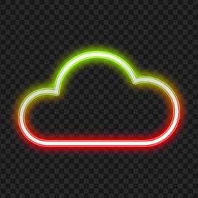 PNG Red & Green Neon Cloud Icon