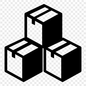 Black Delivery Three Packages Boxes Icon Transparent PNG