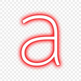 HD Neon Red & White A Letter Text Alphabet PNG