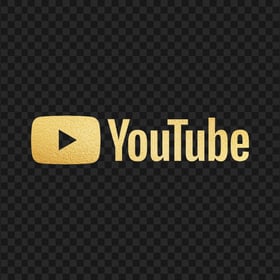 HD Gold Metal Youtube YT Logo PNG