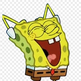 HD Spongebob Laughing Hands Up Character Transparent PNG