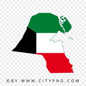 Kuwait Flag Map PNG Image
