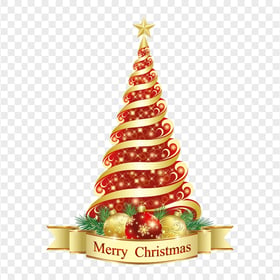 Merry Christmas Decorated Tree Illustration Design