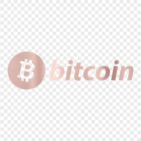 HD Rose Gold BTC Bitcoin Text Logo PNG