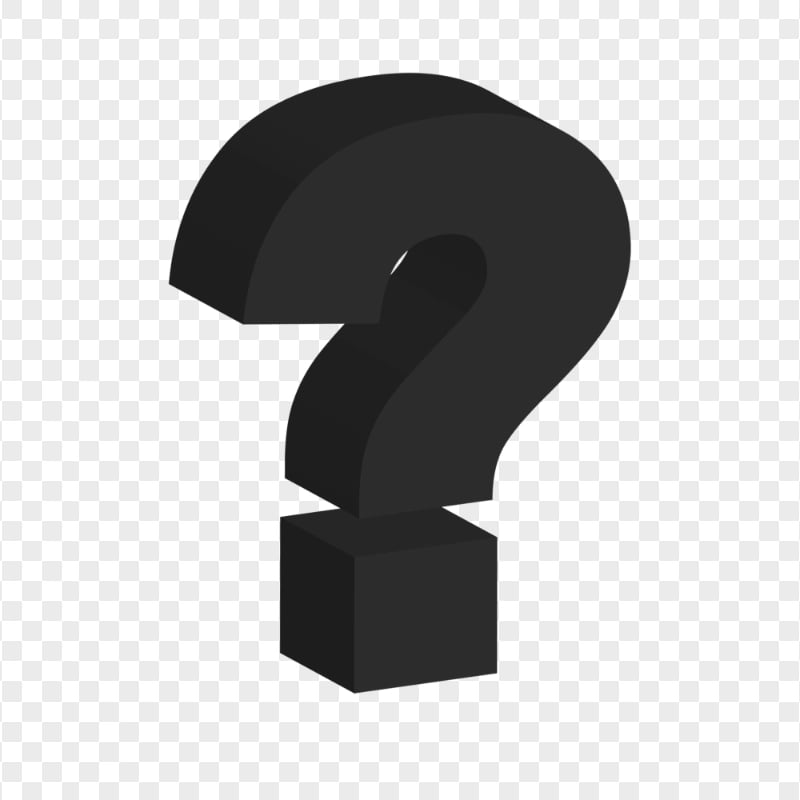 HD Question Mark 3D Black Icon Transparent PNG