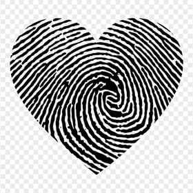 Black Heart Fingerprint Style HD PNG