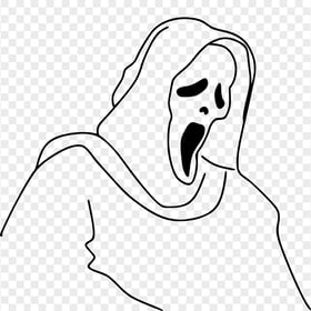 Halloween Ghost Skull Art Line PNG