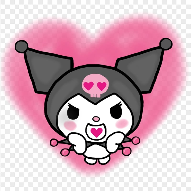 Lovable Kuromi with Heart Illustration HD Transparent PNG | Citypng