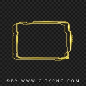 HD PNG Yellow Neon Glowing Abstract Frame