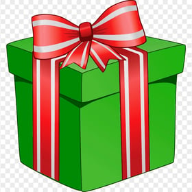 HD Red & Green Christmas Theme Cartoon Gift Box PNG