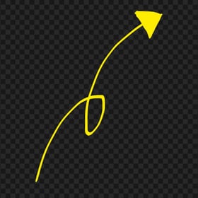 HD Yellow Line Art Drawn Arrow Pointing Top Right PNG