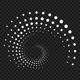 White Spiral Halftone Polka Dots Abstract PNG