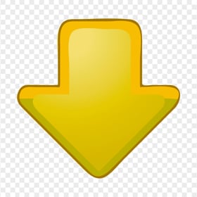 Down Arrow Downward Download Yellow Button Icon PNG