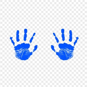 HD Blue Two Realistic Handprint PNG