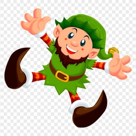 Cartoon Gnome Elf Jumping PNG