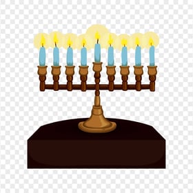 Cartoon Hanukkah Menorah Candles PNG
