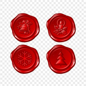 Download HD Red Christmas Sealing Wax Stamps PNG