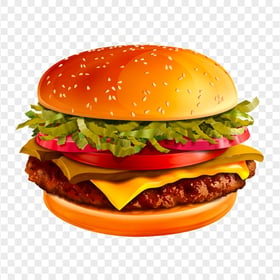 Hamburger Cheeseburger Realistic Illustration HD PNG