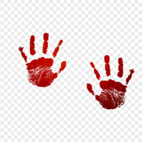 HD Red Color Two Realistic Hand Print PNG