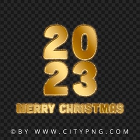 Merry Christmas Gold 2023 Design PNG Image