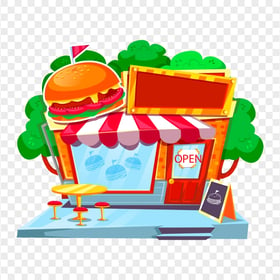 HD Illustration Cartoon Burger Restaurant PNG