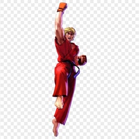 HD Street Fighter Ken Masters Jumping Character PNG