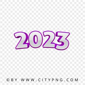 Purple 3D 2023 Text Numbers PNG