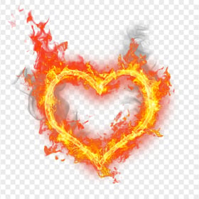 Burning Heart Real Fire Border Love Illustration