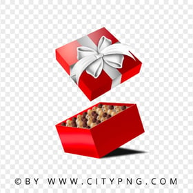 HD Chocolate Red Gift Box Transparent PNG