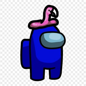 HD Among Us Crewmate Blue Character With Flamingo Hat PNG