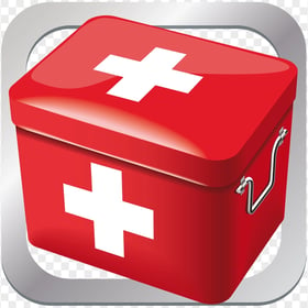 Square Red Application Emergency First Aid Icon
