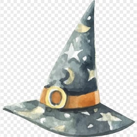 HD Watercolor Witch Hat Clipart Halloween PNG